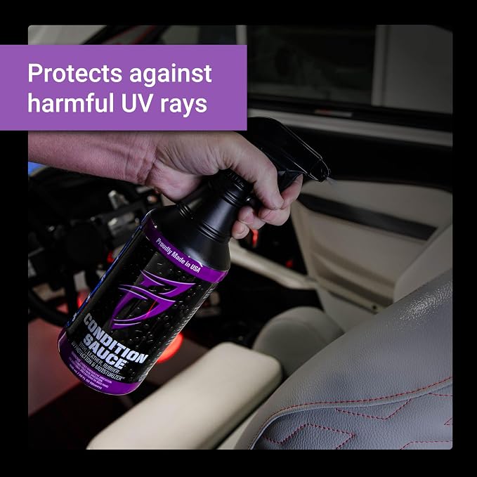 Bling Sauce Condition Sauce Interior Moisturizer & UV Protectant, 1 Gallon | UV-blocking boat interior moisturizer helps prevent fading, cracking and discoloration on vinyl, leather, rubber and plastic