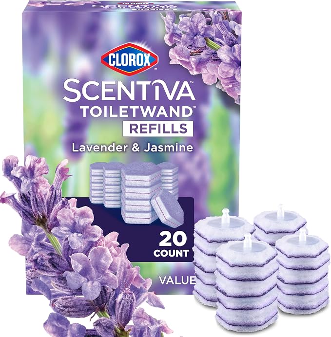 Clorox Scentiva ToiletWand Refills, Lavender and Jasmine, 20 Count