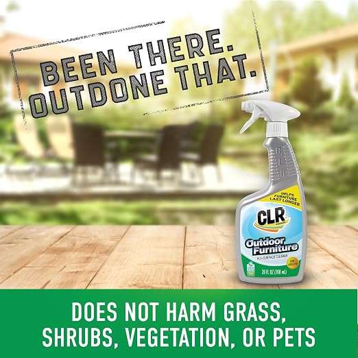 CLR Brands Outdoor Furniture Cleaner, 26 oz. Spray Bottle, Cleans Outdoor Surfaces, Remove Dirt and Grime from Fabric, Wood, Wicker, PVC, Plastic and More