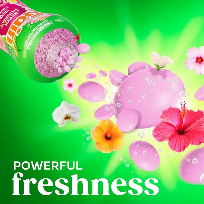 Gain In-Wash Laundry Scent Booster Beads Long-Lasting Fresh Scent Beads All Day Freshness and Odor Protection, Happy Hibiscus Scent, 24 oz (Packaging May Vary)