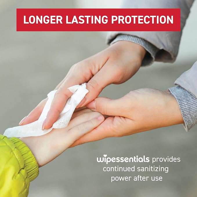 WipeEssentials Hand Sanitizer Wipes for Adults & Kids - 30 Count, 3 Packs | Alcohol-Free, Moisturizing Sanitizing Wipes with Aloe Vera & Vitamin E - Unscented & Travel Size With No Soapy Residue
