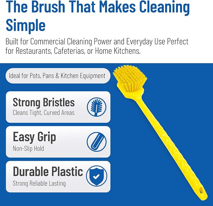 SPARTA 20 Inch Floater Scrub Brush, Polybutylene Bristles, Yellow