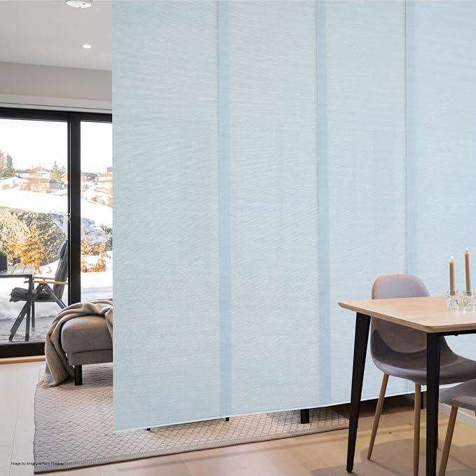 Replacement Fabric Panels for Sliding Glass Door (4-Pack, 23"x96"), Fabric Only, Natural Woven Blind Slats, Trimmable, Sheer, Track & Bottom Rail Not Included,Sliver Gray