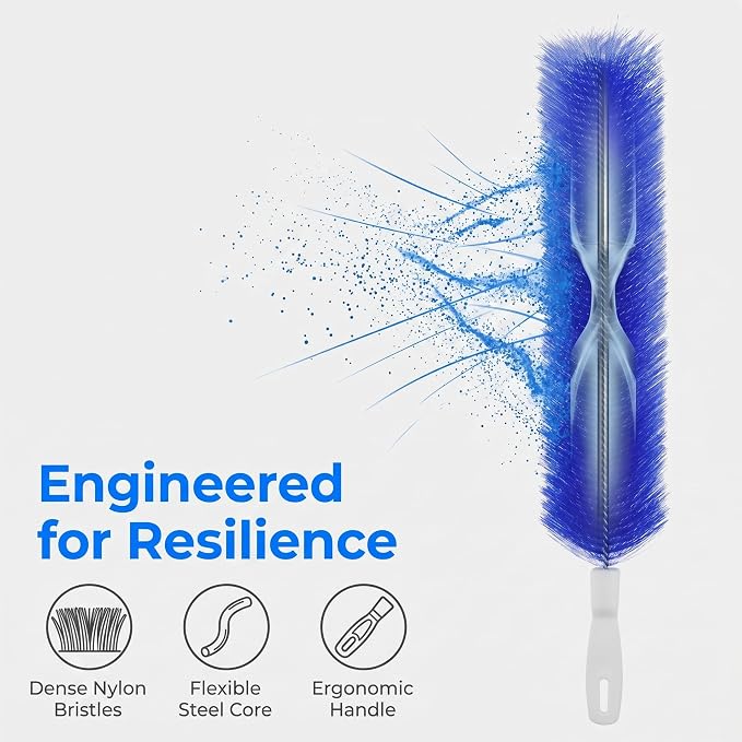 Bendable Microfiber Head, 2026 Upgraded Fan Cleaner Brush Reusable Dust Remover Washable ldeal for Electric Fans Air Conditioning, Home Car Vents, Curtain (Blue 2 Pcs)