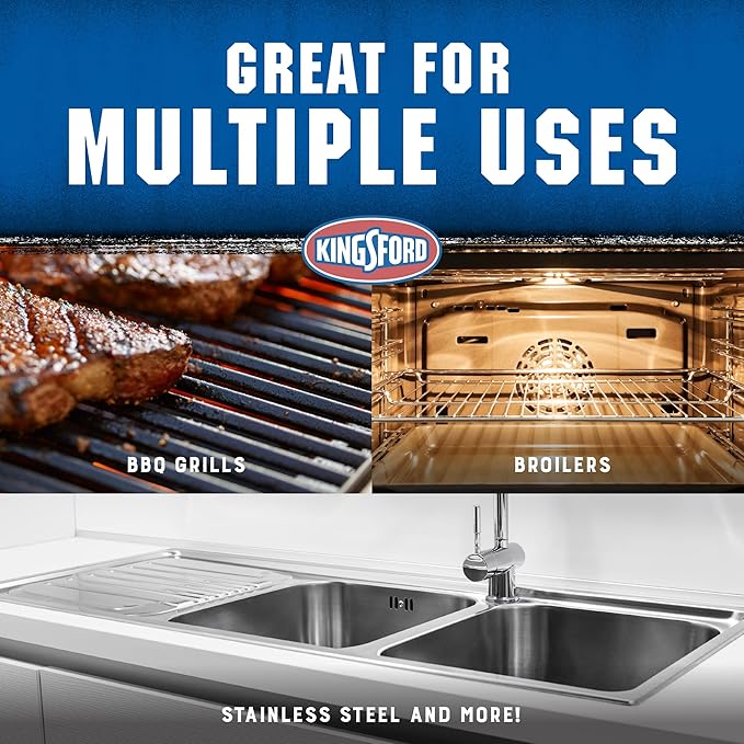 Kingsford Heavy Duty Foaming Grill Cleaner Spray BBQ Degreaser for Charcoal and Gas Grills Cuts Grease Burnt-On Food and Grime Easy Spray-On Foam for Grill Grates and Surfaces 14.5 OZ Aerosol Can