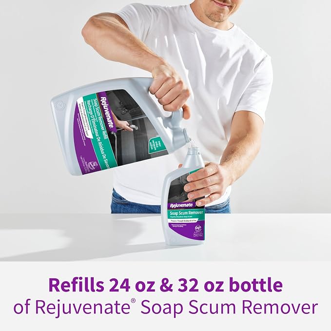 Rejuvenate Soap Scum Remover Refill Easily Dissolves Soap Scum Without Scrubbing, 1 Gallon