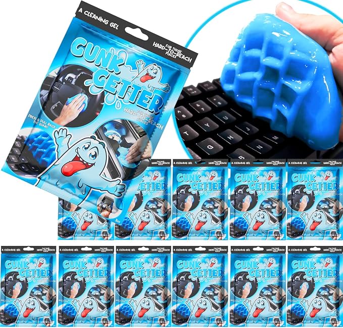 Car Cleaning Gel 12 Pack for Those Hard to Reach Places, Automotive Cup Holder Electronic Keyboard Office, Slime Gel Cleaner Dust Crumb Removal (Resealable Pouch, Blue, 3oz) 12 Pack