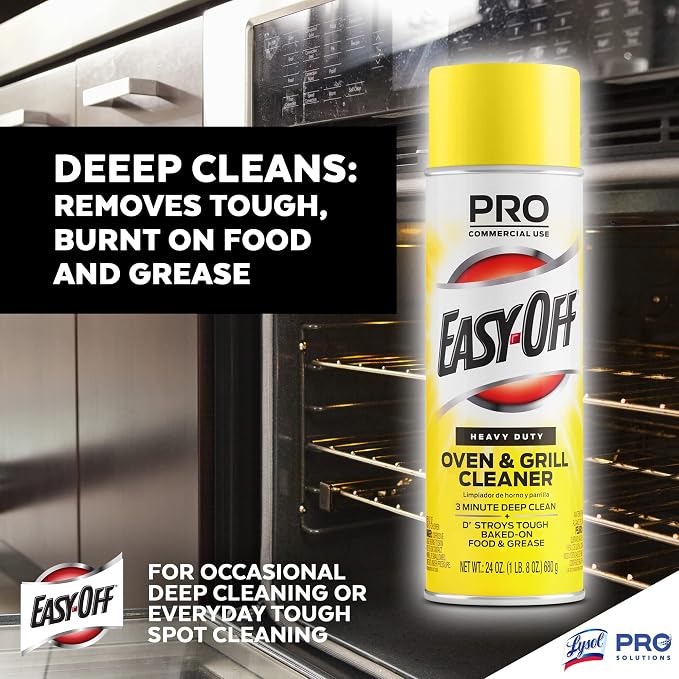 Easy-Off Heavy Duty PRO size Oven Cleaner Foam, Removes Grease & Burned-On Food, For Ovens, Grill Grates & More 24oz (6-count)