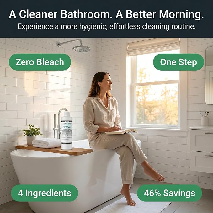 Think Crucial 8-Use Tile, Grout & Caulk Cleaner Concentrate, Bleach Free, Citric Acid, 8 fl oz