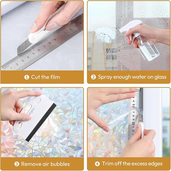 rabbitgoo 3 Pcs Window Film Installation Tools Set, Window Tint Kit, White | Suede Squeegee, Utility Knife, 120ml Spray Bottle, Easy to Apply for Window Tints, Privacy Film and Home Wallpaper