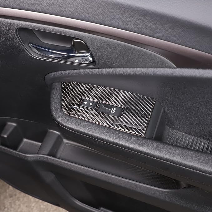 Car Window Lift Switch Cover for Honda Pilot 2016-2022/ Passport 2019-2023, Interior Window Switch Button Panel Decoration Frame Cover, Carbon Fiber (Glass Lift Switch Frame)