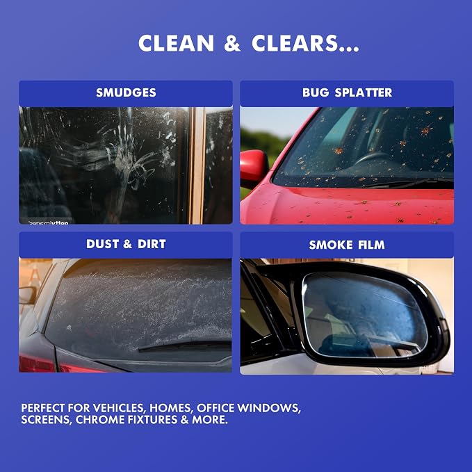 BullSnot! VizABull Glass Cleaner Foam Spray, Streak-Free for Car Windshield, Mirror, Window Cleaning - Heavy Duty for Auto Exterior - Ammonia-Free, No Drip, Quick Dry - 19 Fl Oz, 1 Can