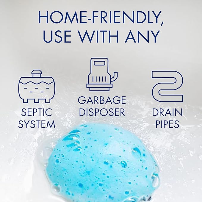 Glisten Garbage Disposal Cleaner and Odor Eliminator with Foaming Action, Removes Buildup and Cleans, Lemon Scent - 4 Uses, 2 Pack