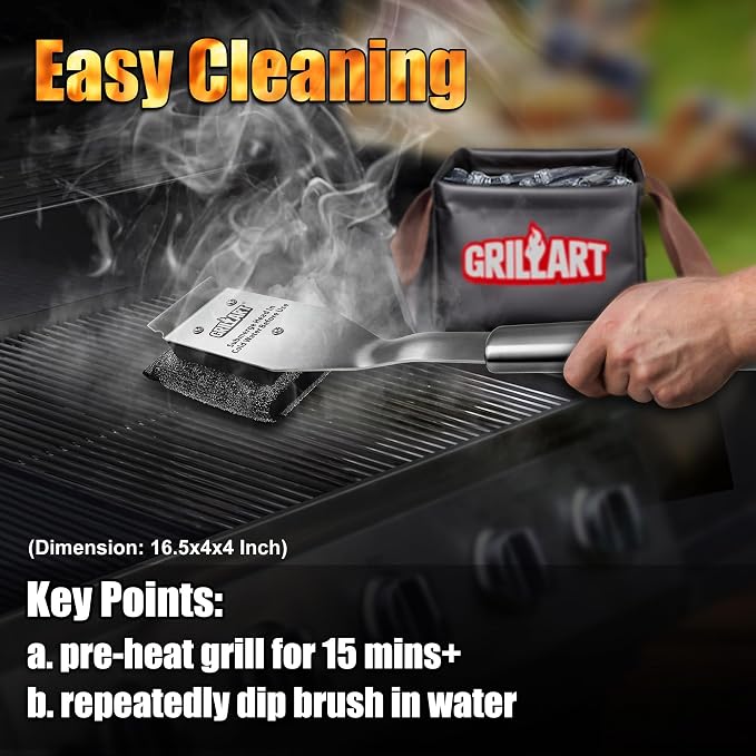 GRILLART Grill Brush Brsitle Free 1PCS Replacement Head
