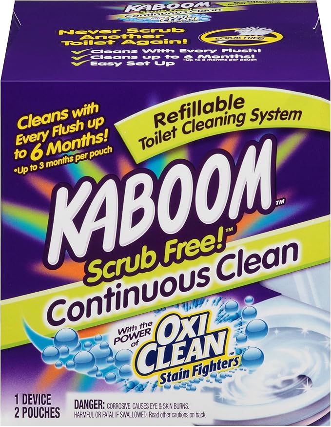 Kaboom Scrub Free! Toilet Bowl Cleaner System with 2 Refills