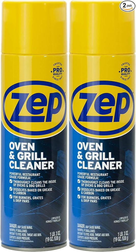 Zep Heavy-Duty Oven and Grill Cleaner - 19 oz (Case of 2) ZUOVGR19 - Dissolves Grease on Contact, on Burners, Grates and Drip Pans