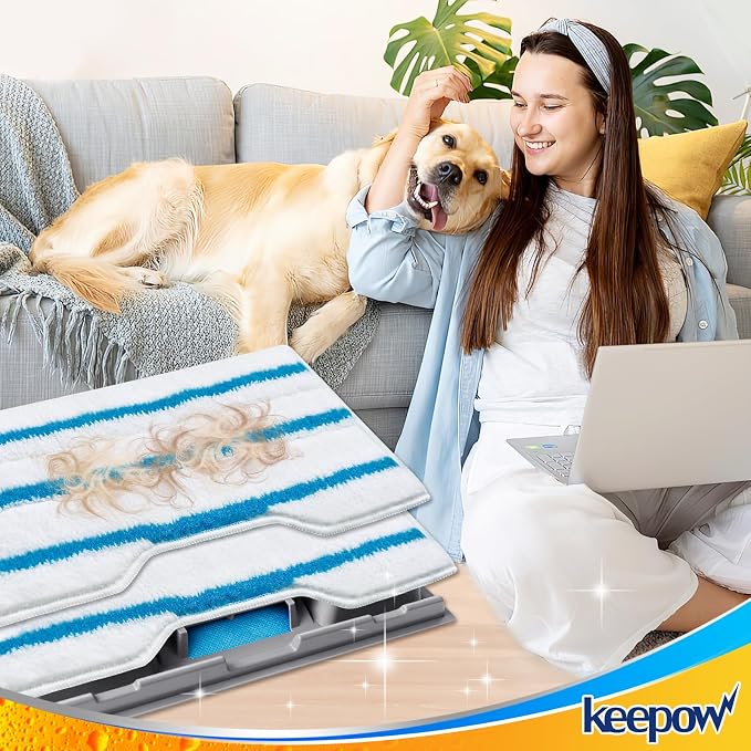 KEEPOW Reusable Mop Replacement Pads, Mop Pads Refills Compatible with Shark Vac Mop VM252 VM200 VC205 VM250 /QM250 VM190 VM200P12, Hardwood Floor Mop Pad with Upgraded Dirt Chamber (1+2+3 Pads) | Reusable Hardwood Floor Mop Pad with Upgraded Dirt Cham...