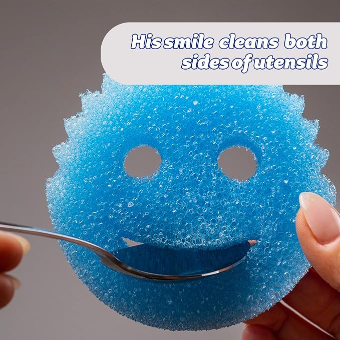 Scrub Daddy Colors Kitchen Sponges, Dish Sponges for Washing Up, Texture Changing Washing Up Sponge, Non Scratch Dish Scrubber, Odour Resistant Bathroom Cleaning Products, Dishwasher Safe, Pack of 2