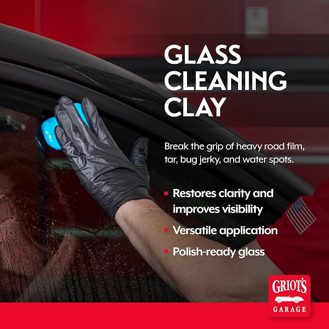 Griot's Garage Glass Cleaning Clay for Car Window, Windshield, Shower Door, Stone, Ceramic Tiles, Removes Oil, Tar, Grease, Water Spots, and More 11049, 3.5oz, Blue(Pack of 12)