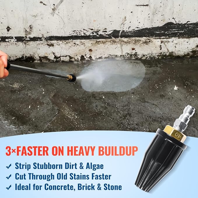YAMATIC Turbo Nozzle Pressure Washer, Rated 3600 PSI Max. 4000 PSI 4.0 GPM | 1/4" Quick Connector, 360° Rotating Tips, Replacement for Simpson, Troy Bilt, Ryobi, MTM, Honda, Greeworks