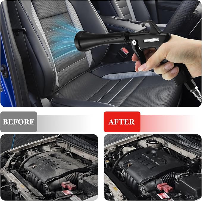 HANDY Tornado Car Cleaning Gun Air Blow Gun for Compressor Pneumatic Tool | Brass Adjustable Durable metal body Car Detailing Kit Interior Cleaner