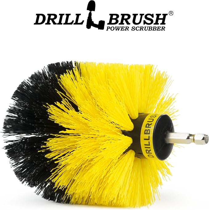 Bath Mat - Bathtub - Sink - Toilet - Bidet - Flooring - Grout Cleaner | Drill Brush - The Original Drillbrush Power Scrubber - Bathroom Accessories - Shower Cleaner - Scrub Brush - Shower Curtain