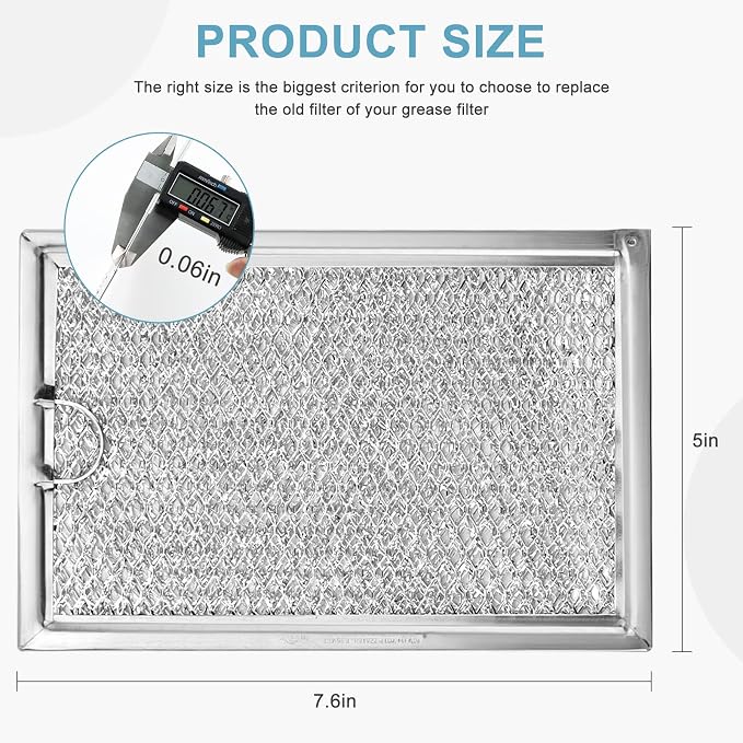 WB06X10309 Microwave Oven Grease Filter 7-5/8 x 5" Compatible with GE WB06X10359 Microwave Filter Replacement Parts by AMI PARTS