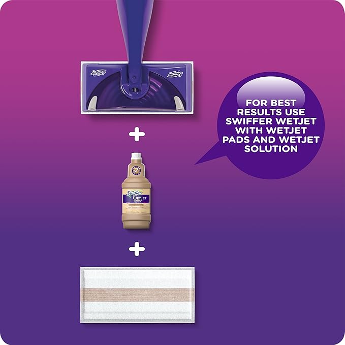 Swiffer Wetjet Hardwood Floor Mopping and Cleaning Solution Refills, All Purpose Cleaning Product, Open Window Fresh Scent, 1.25 Liter, 2 Pack (Packaging may vary)