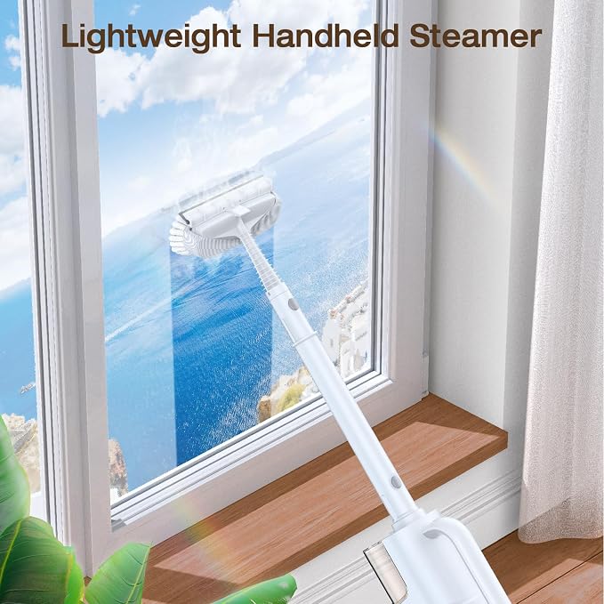 Steam Cleaner, Detachable 10-in-1 Handheld Steam Mop for Multi-Surface | Quick 10s Heat, 350ml Water Tank and 2-Level Steamer for Cleaning Floor, Window, Carpet, BBQ Grill, Tile, Sofa, Car and Grout