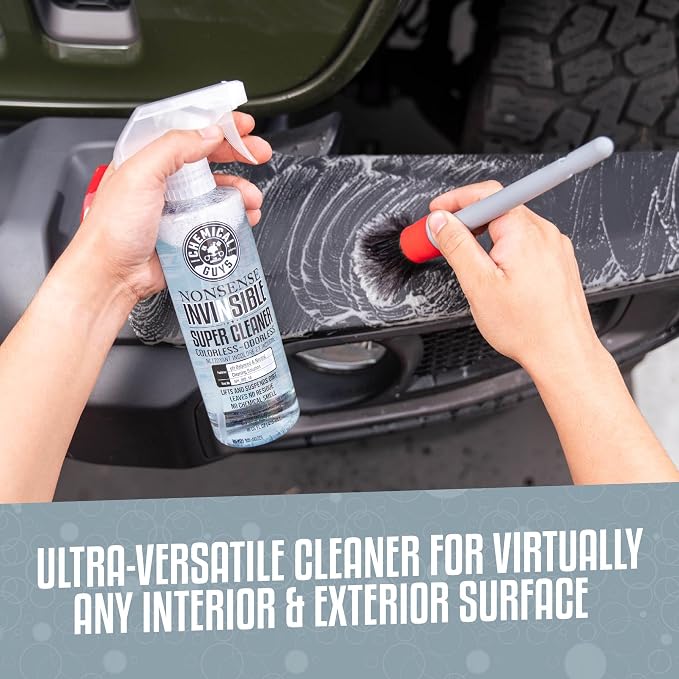 Chemical Guys, All Surface Clean & Shine Kit, Interior, Glass & Dressing | Interior cleaner, glass cleaner, dressing, towels and brushes in a storage bag, a giftable all-surface set
