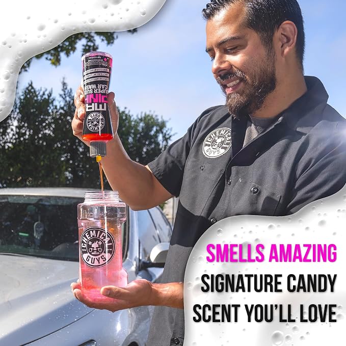 Chemical Guys, Hands Off Touchless Pre-Wash & Mr. Pink Car Wash Soap Kit | Touchless pre-soak lifts dirt and road film, paired with Mr. Pink foaming soap for a safe two-step wash, 16 oz each