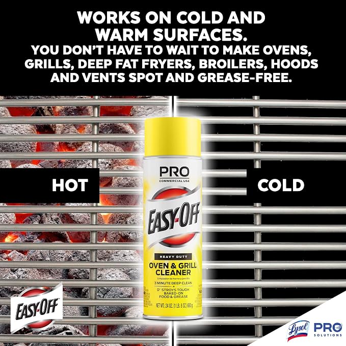 Easy-Off Heavy Duty PRO size Oven Cleaner Foam, Removes Grease & Burned-On Food, For Ovens, Grill Grates & More 24oz (6-count)