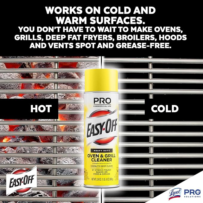 Easy off Heavy Duty Oven and Grill Cleaner, 48 Ounce | Cuts through baked-on carbon & burnt residue in 5 minutes, works on warm or cold surfaces, professional-strength formula