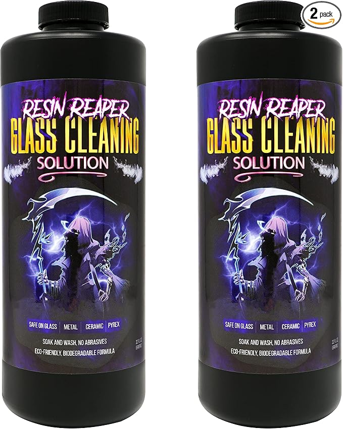 Lifestyle Basics Resin Reaper Glass Cleaner 2-Pack 64 oz, Pipe Cleaner | Soak-and-wash formula, safe on glass, metal, ceramic and Pyrex. Biodegradable.