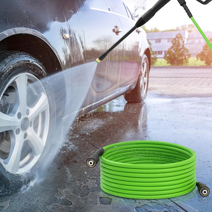 PWACCS Pressure Washer Gun and Hose Kit, 25 FT Power Washer Hose Wand | Replacement Extension Lance Wand, 5 Nozzle Tips with Holder, M22-14 Fitting, Compatible with Ryobi, Green Works & Karcher