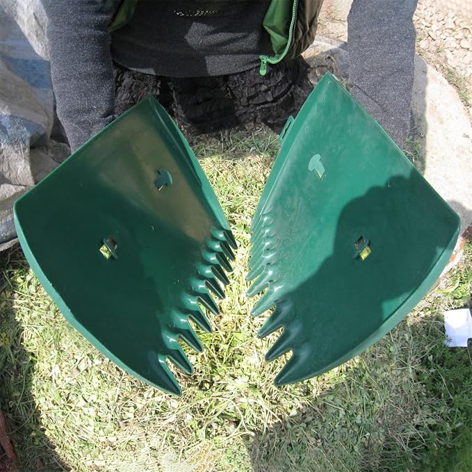 2 Pair Leaf Scoops Hand Rakes - Large Size, Durable Ergonomic Leaf Scoops for Easy Leaf Picking - Multipurpose for Leaves, Lawn Debris, and Trash Pick Up - Great for Outdoor Use