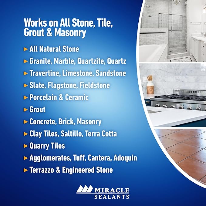 Miracle Sealants Miracle Heavy Duty Non-Acidic Cleaner, Tile & Stone Cleaner & Grout Haze Remover, Quart