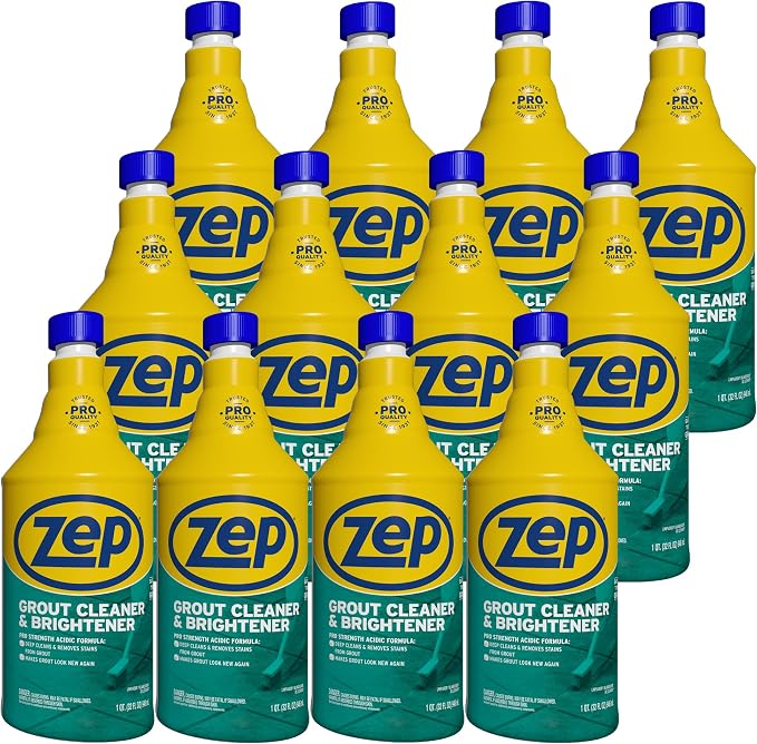 Zep Grout Cleaner and Brightener - 32 oz (Case of 12) ZU104632 - Make Grout Look New Again, Just Like Magic