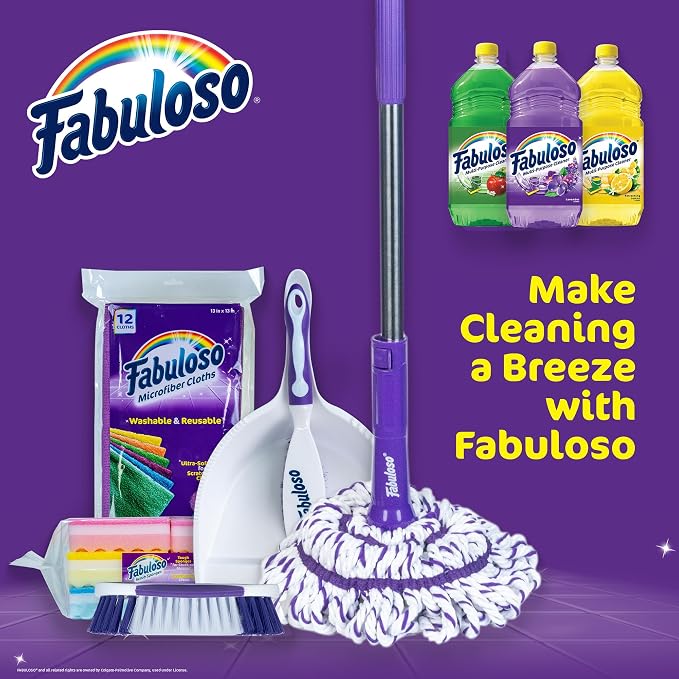 Fabuloso Brush and Dustpan Set Compact Hand Broom Floor Sweeper with Snap-Together Storage and Hanging Hole Quick Sweeping for Kitchen Bathroom Office and Car White and Purple Single Set