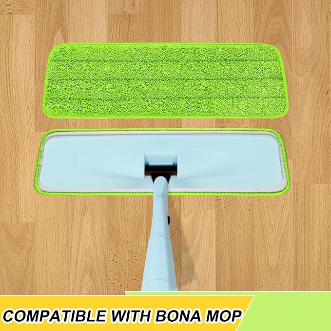 16.5 Inch Reusable Mop Pads Microfiber Spray Mop Replacement Heads for Wet/Dry Mops Compatible with Bona Floor Care System (6 Pack)