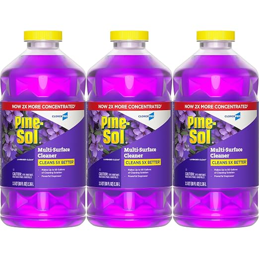 CloroxPro Pine-Sol Multi-Surface Cleaner, All Purpose Cleaner, Lavender Clean, 80 Fluid Ounces, Pack of 3 (Package May Vary)