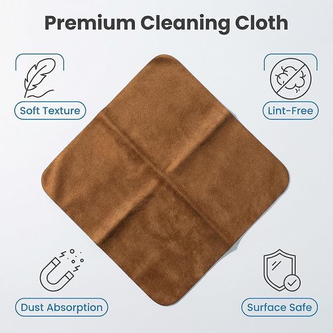 10 Pack Microfiber Chamois Cleaning Cloths, Safety &Scratch-Free Lens Cleaning, Premium Lint-Free Lens Cloth for Glasses, Phone Screen, Camera Lens, Car Screen&Mirror, VR/AR Headset, Reusable,Bleached