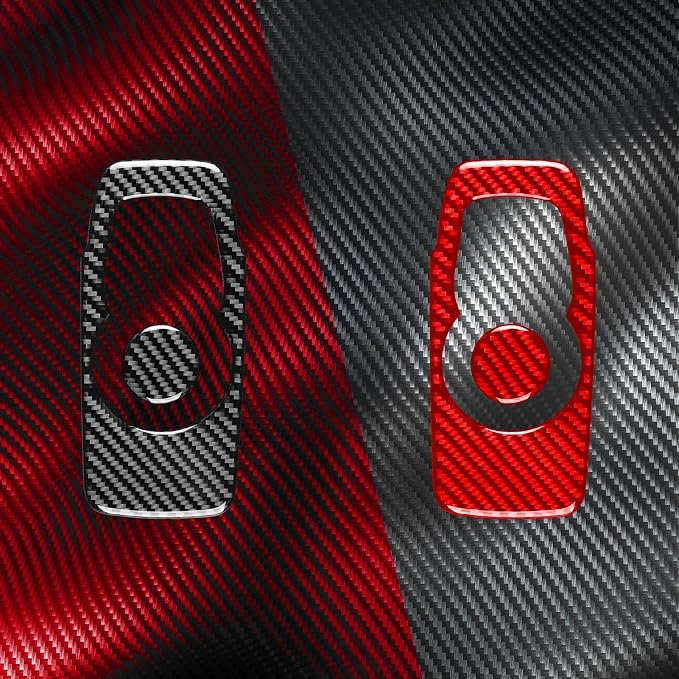 Car Control Gear Shift Knob Sticker Fit for Chrysler 300 2011-2023 | for Chrysler 300 / 300C / 300S / Limited/Touring/Base 2011-2023|Red Real Carbon Fiber|Trim Decals Accessories|Thick Overlay