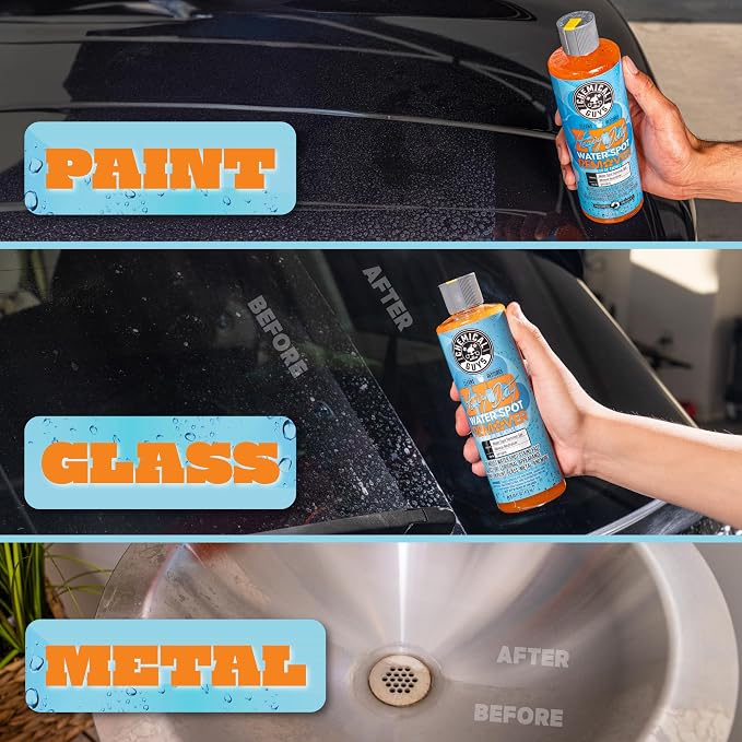 Chemical Guys, Heavy Duty Water Spot Remover Gel, Paint & Glass, 2-Pack | Thick gel clings to glass and panels to tackle hard water stains and mineral marks, prepping for wax or ceramic