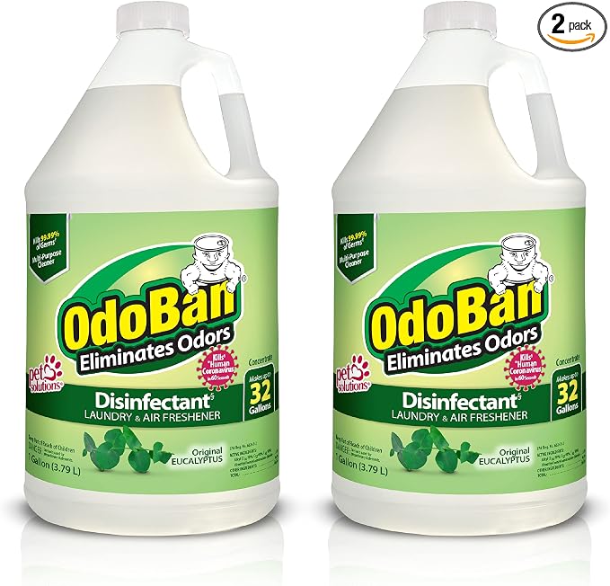 OdoBan Disinfectant Concentrate and Odor Eliminator, 2 Gallons, Original Eucalyptus Scent