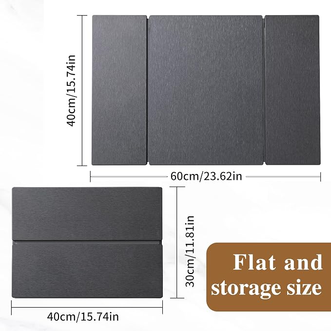 Foldable Stone Dish Drying Mat for Kitchen Counter, Diatomaceous Earth Drying Mat with Non-Slip Backing, Heat Resistant Multifunctional Mat for Kitchen & Bathroom, Instant water absorption-(24"×16")