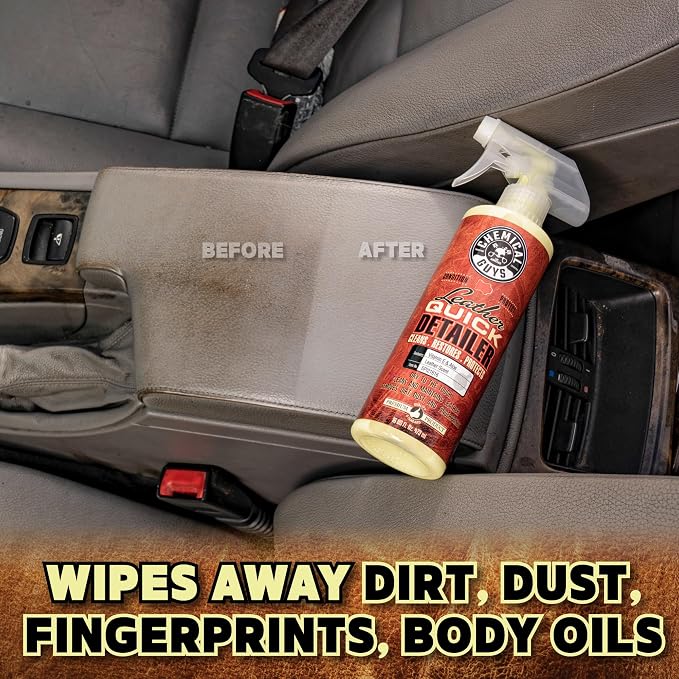 Chemical Guys, Leather Quick Detailer, Cleaner & Conditioner Spray, 32 oz | Quick spray cleans and conditions seats, furniture and apparel, safe on natural, synthetic and faux leather
