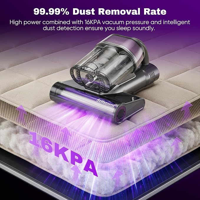 Mattress Vacuum 16KPA Mattress Cleaner uv Sanitizing Corded Dual LEDDisplay