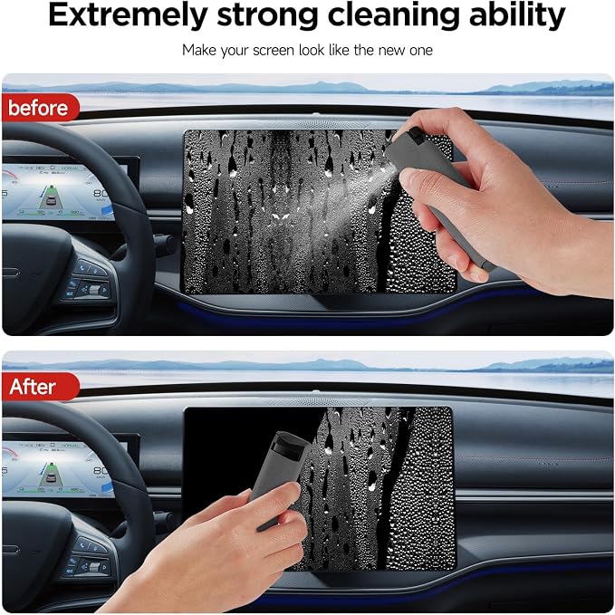YYTT Touchscreen Screen Cleaner Spray for Phones & Car Touchscreens, (Gray) | Protective Case, Two-in-One Spray & Microfiber Cloth, Streak-Free Finish, Ideal for Phone, Laptop, MacBook & Car Touchscreens