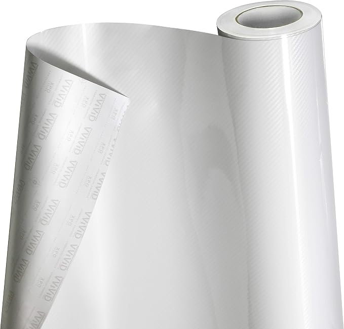 VVIVID Epoxy High Gloss Carbon Vinyl Automotive Wrap Film DIY Easy to Install No Mess (10ft x 5ft, White)